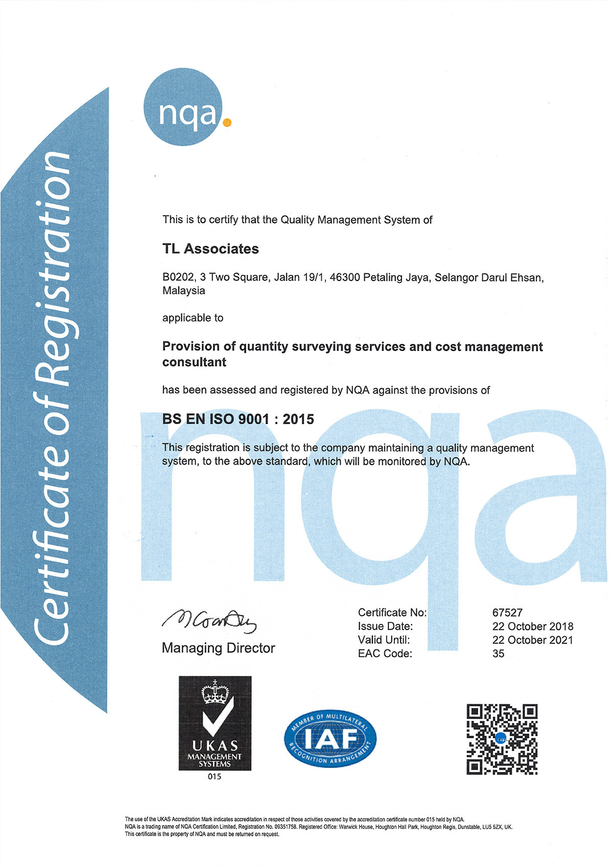 TLA Certificate